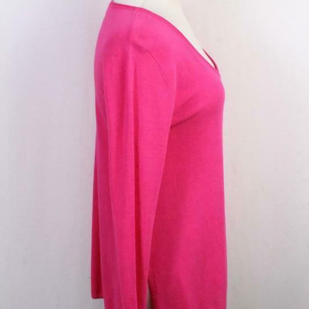 V-neck Split Hem Hi Low Sweater - Picture 3 of 4